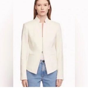 Rag & Bone cream Blake Cotton pique womens classic blazer jacket 2 Xs minimalist